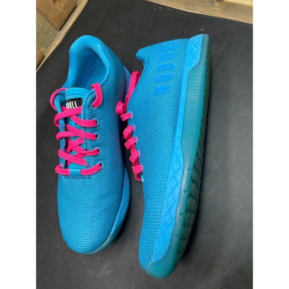 Nobull Mens 8.5 Womens 10 Training Blue Mesh SuperFabric Pink Laces Sneakers - Picture 9 of 10